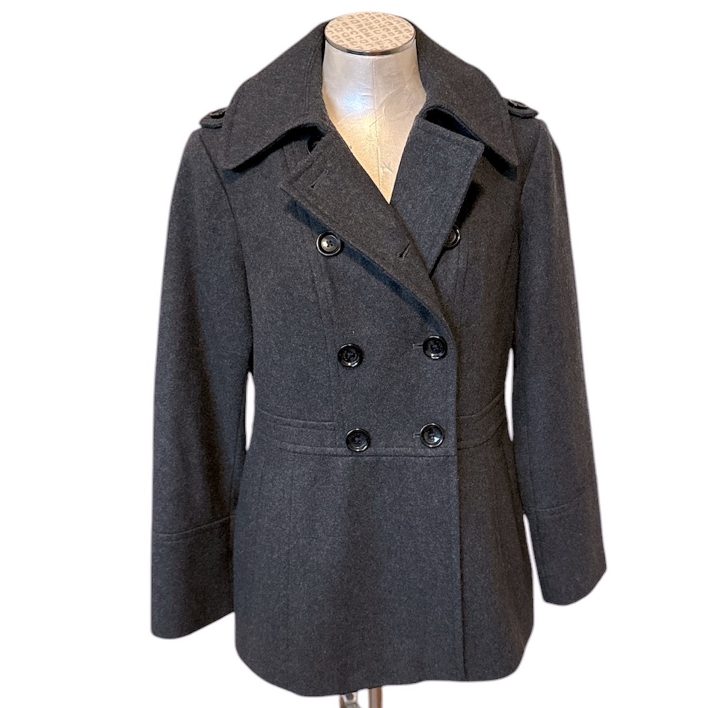 Michael Kors Women's Charcoal Double-Breasted Coat Wool blend size Medium